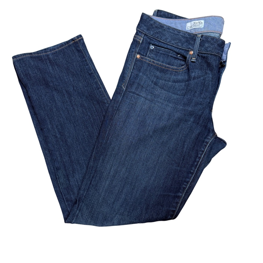 Gap 1969 Womens 30 10 Real Straight Jeans Blue Dark Wash Stretch Y2K - Picture 4 of 11